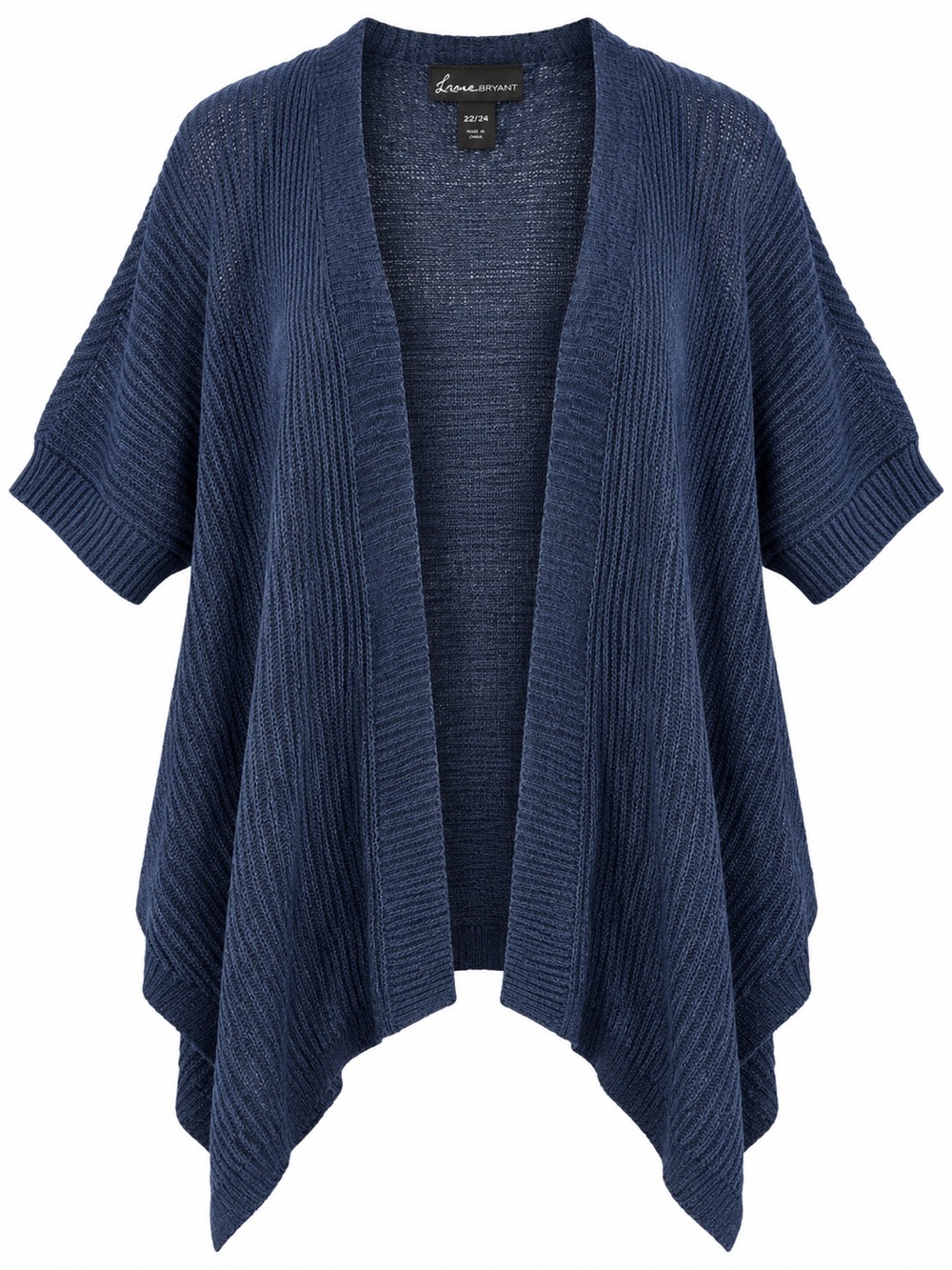 Lane Bryant Plus Size 22/24 Navy Blue Cotton Open Front Cardigan